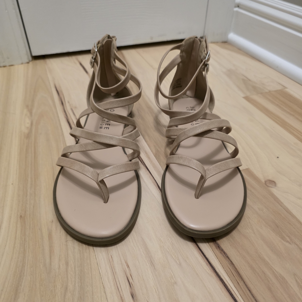 Journee Collection Tan Strappy Sandals